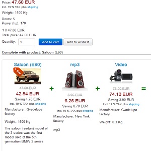 JoomShopping Addons: Set of product (complect product) 